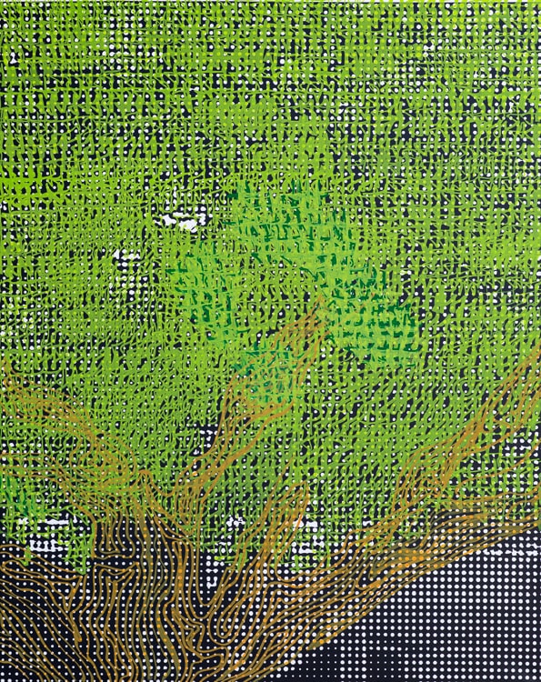 2013-6-1-100×80-les jardins-fragment 3-impression et acrylique sur toile-DominiqueDORLA-Saint Leu-ile de la Réunion