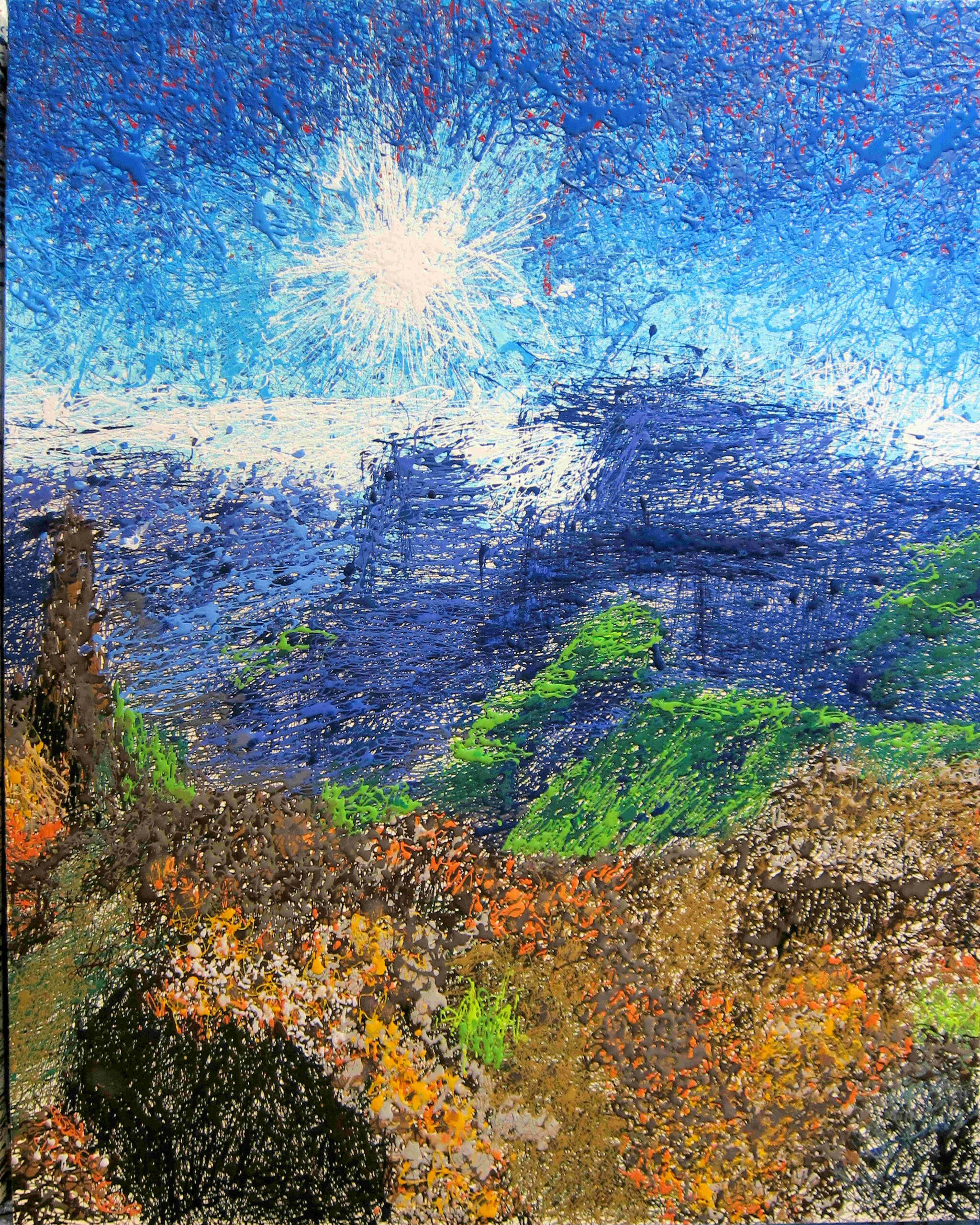 2013-9-1-100×80-L’enclos Fouquet-fragment 2-dripping acrylique sur toile-DominiqueDORLA-Saint Leu-ile de la Réunion